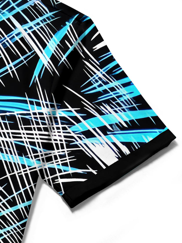 men's printed shirt close-up short sleeve