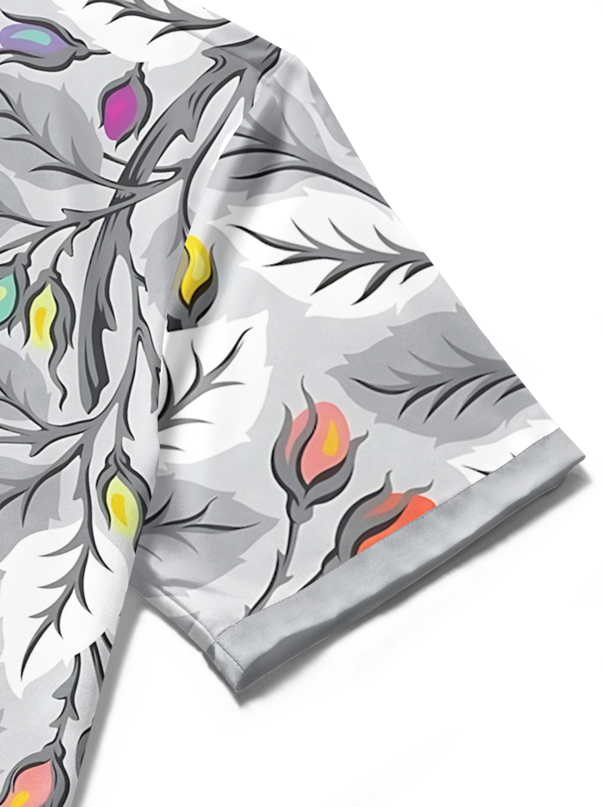 Plant Print Men's Pocket Short Sleeve Shirts