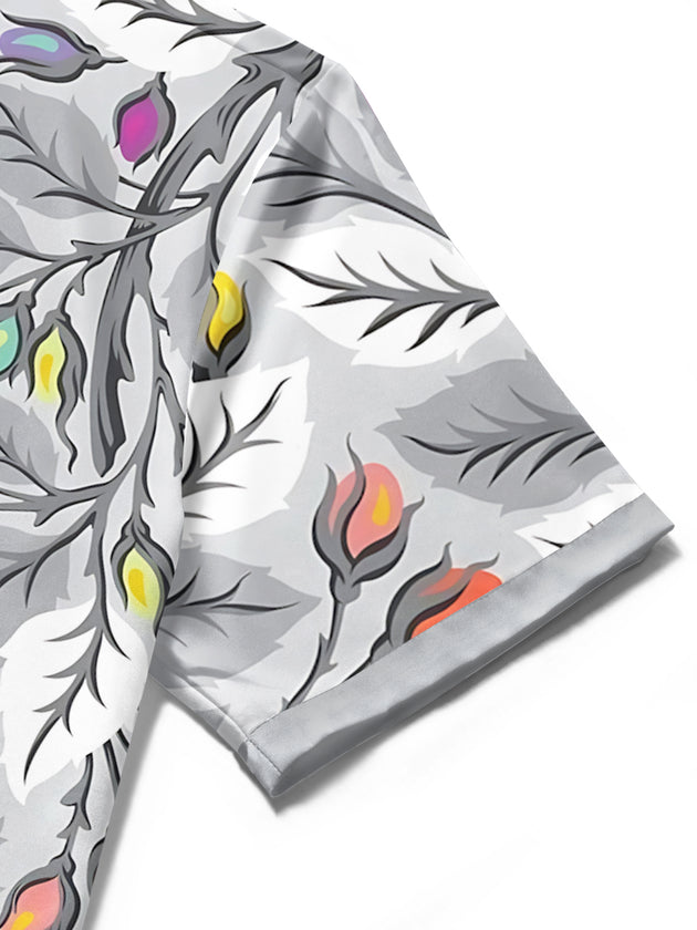 men's printed shirt close-up short sleeve