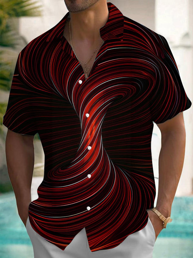men's abstract print shirt front view