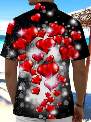 men's heart print shirt back view