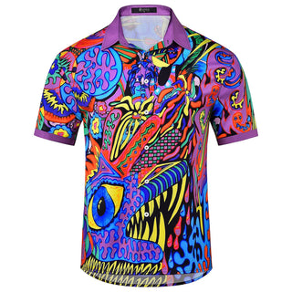 Adaychic Mens Hawaiian Shirt Abstract Art Print Short Sleeve Button Down Tropical Shirts Summer Beach Tops for Travel Vacation noble