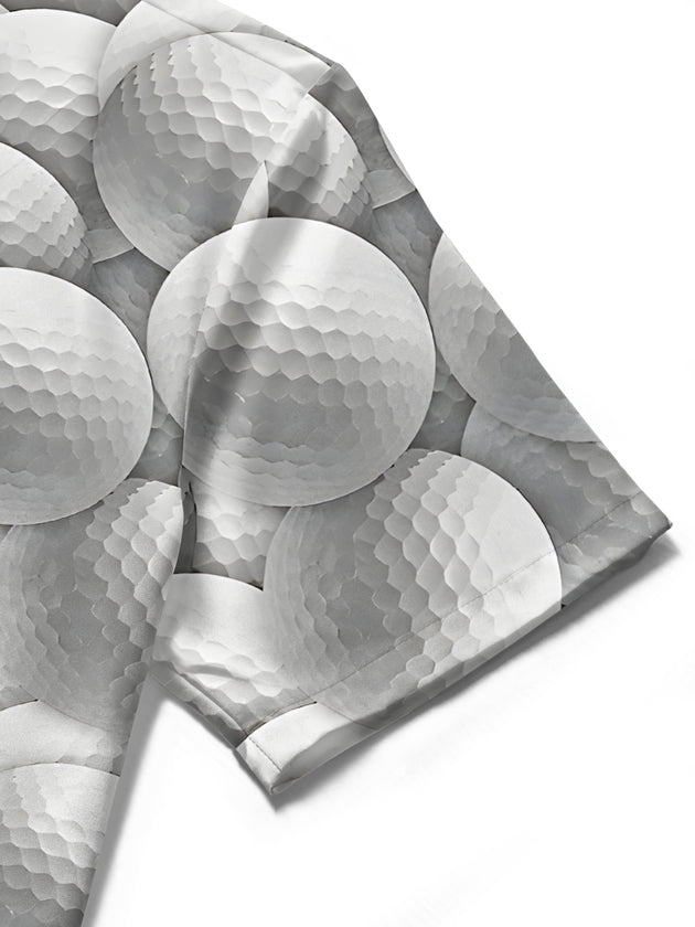 Golf Print Men's Pocket Short Sleeve Shirts