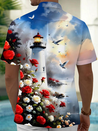 men's aloha shirt back view