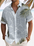 Hawaiian Leaf Short Sleeve Men's Shirts With Pocket
