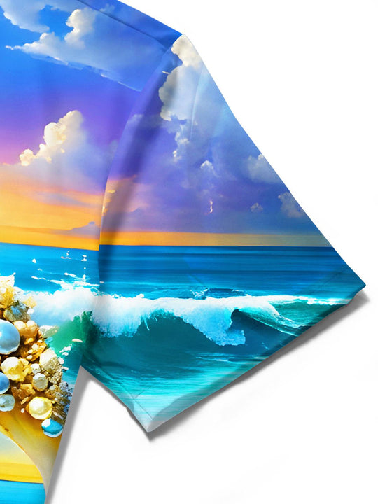 men's Hawaiian shirt close-up short sleeve