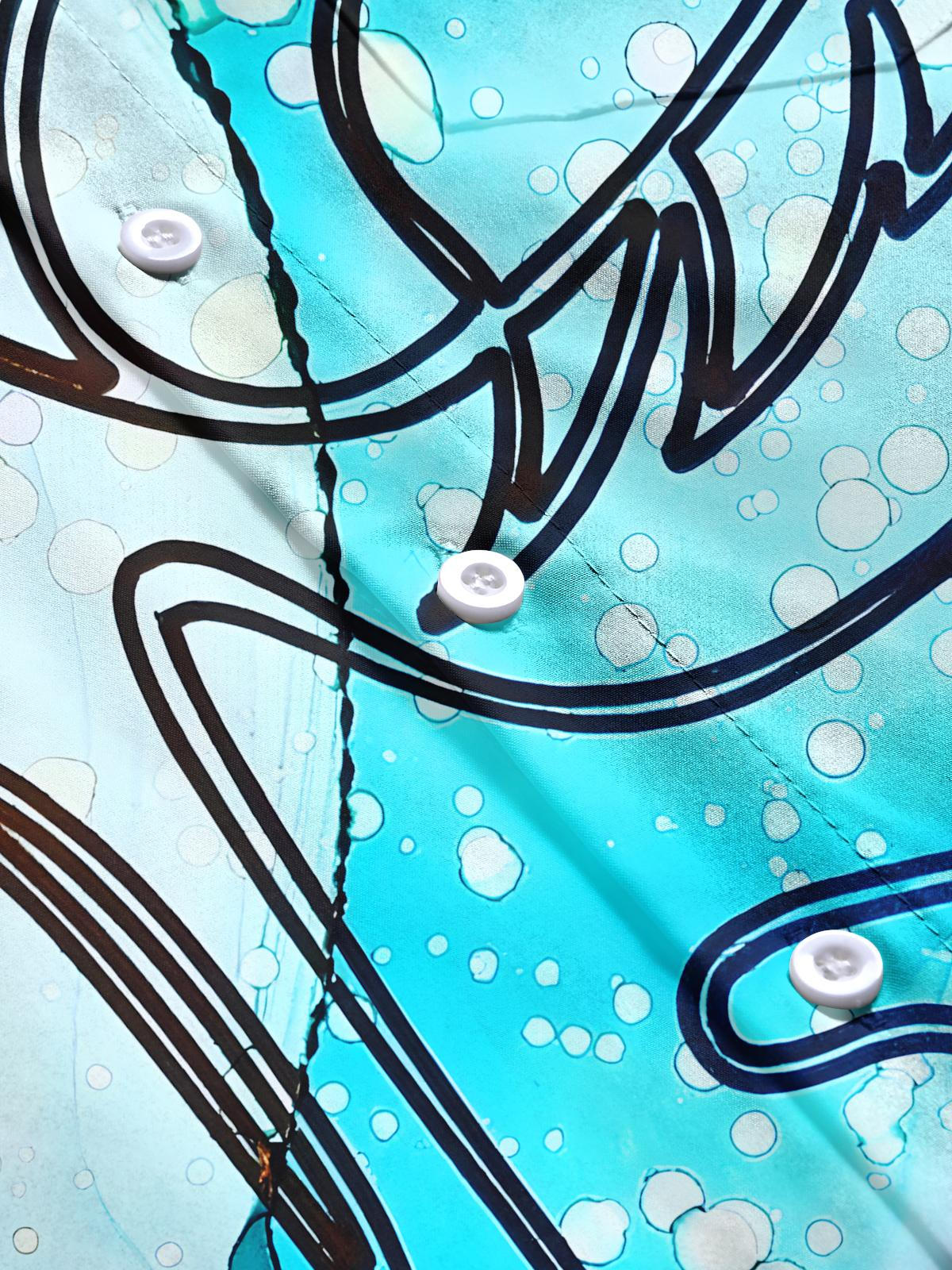 Abstract Art Print Men's Pocket Short Sleeve Shirts