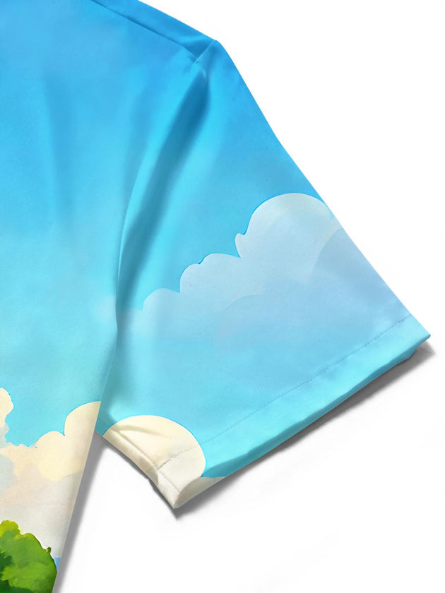 Retro Golf Girl Funny Men's Pocket Short Sleeve Shirts