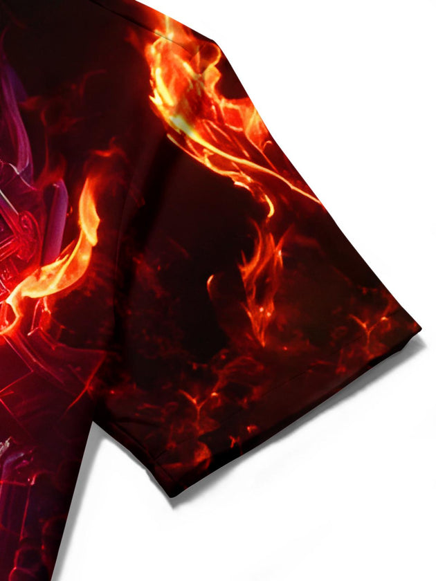 men's printed shirt close-up short sleeve