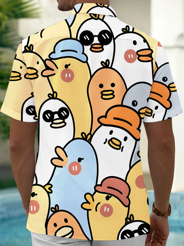 Men's Duck short sleeve pocket shirt back view