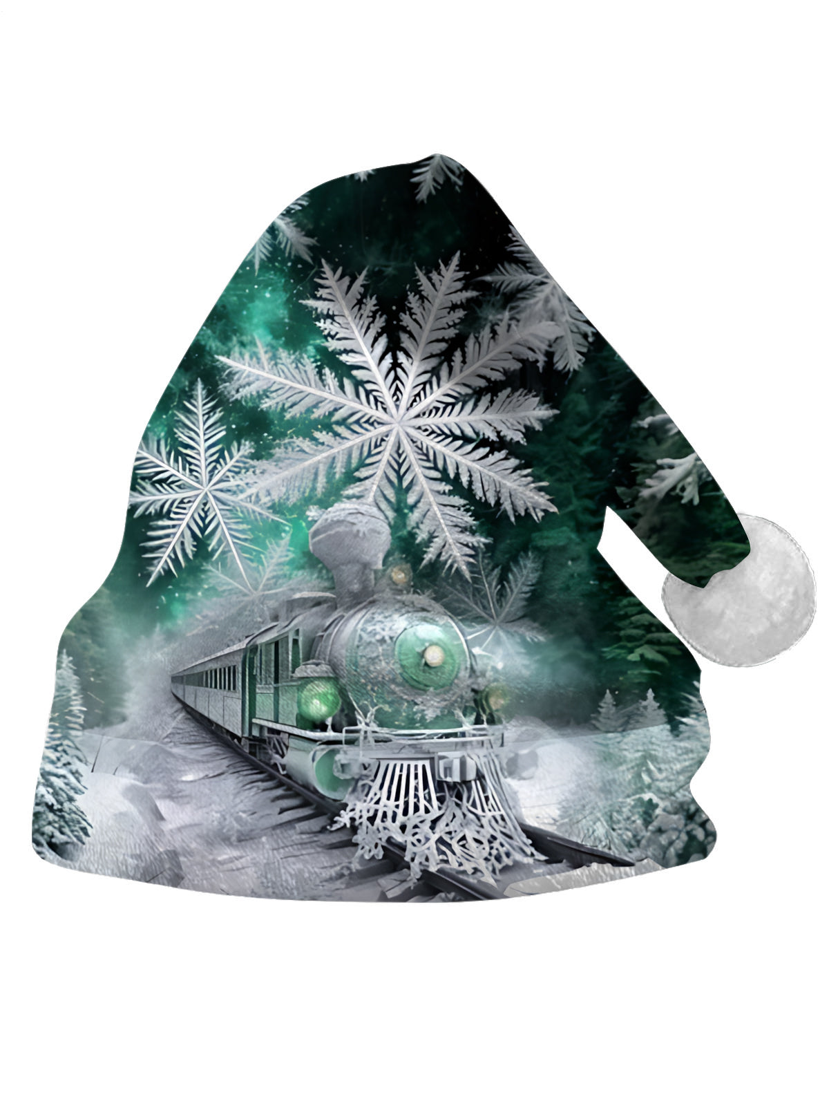 Train Snowflake Print Men's Print Christmas Hat