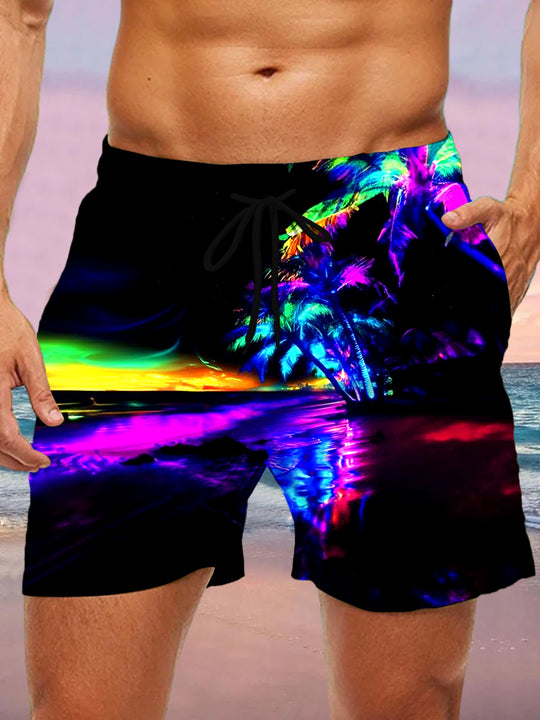 men's Hawaiian casual pants front view tropical beach vacation