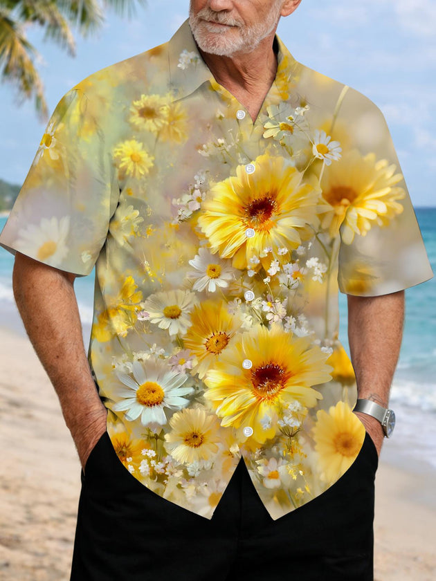 men's floral shirt front view