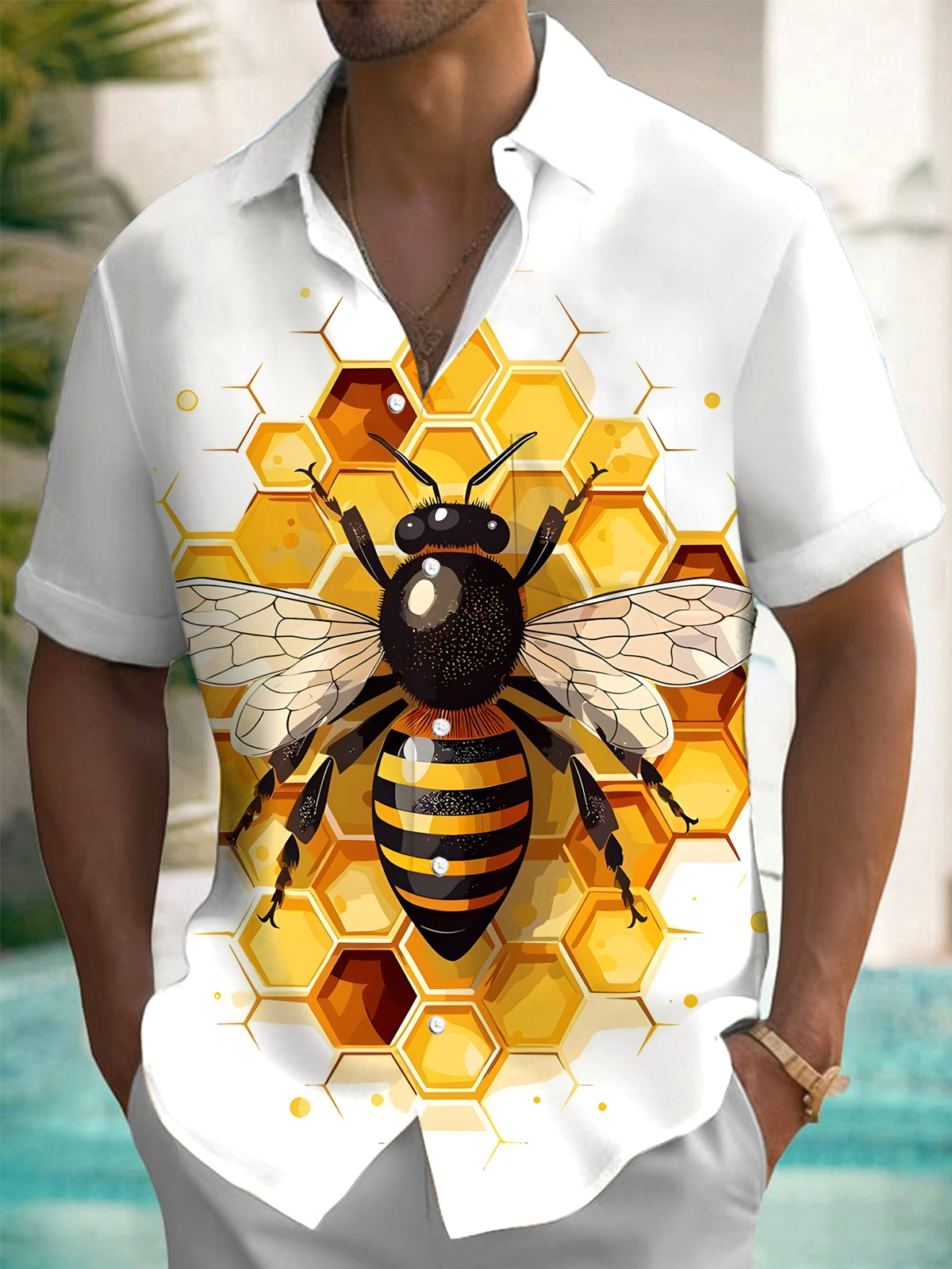 Bee Men's Pocket Short Sleeve Shirts