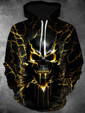 Skull Long Sleeve Hooded Pocket Men's Top