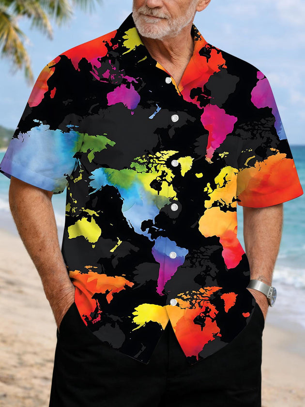 men's map print shirt front view