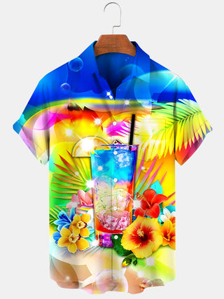 men's Hawaiian shirt front view tropical beach vacation