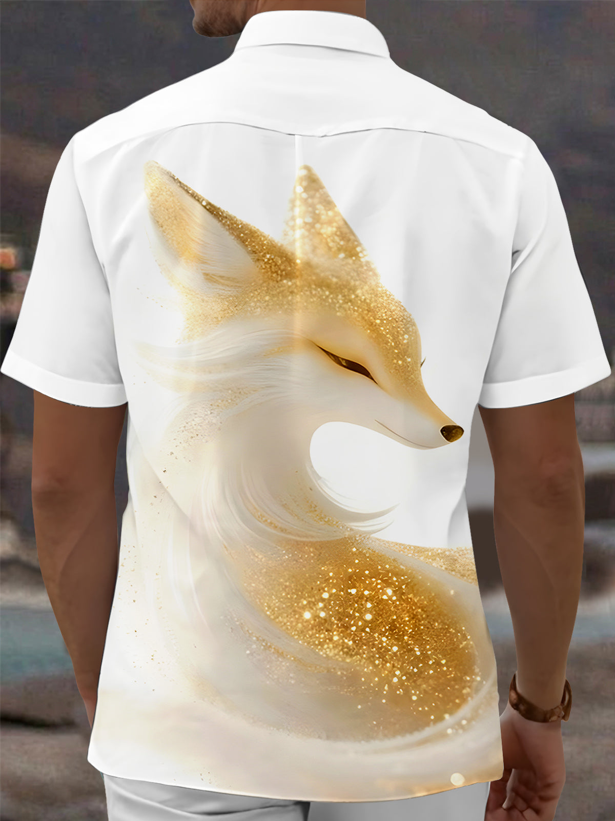 Animal Fox Men's Pocket Short Sleeve Shirts