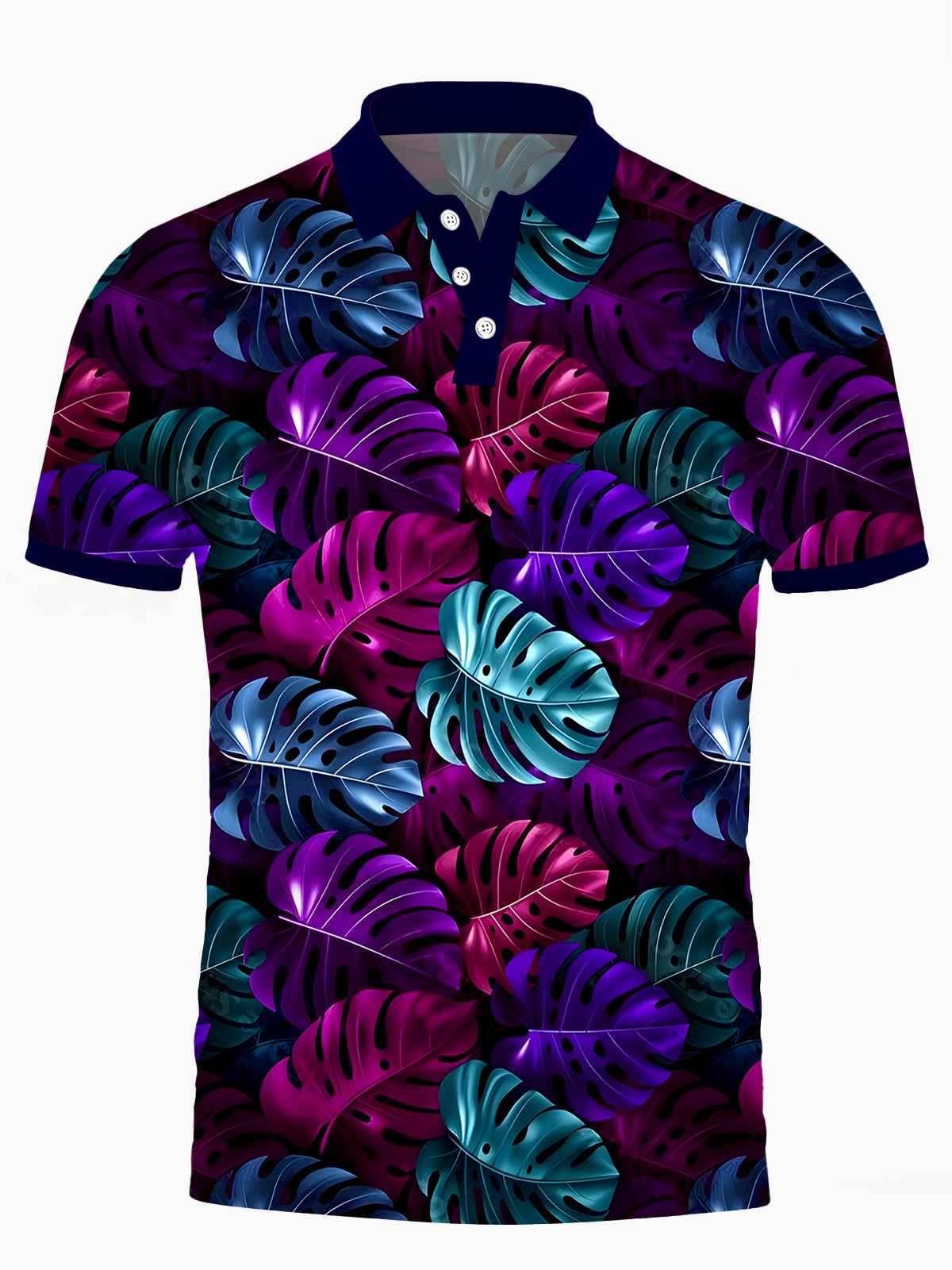Leaf Men's Short Sleeve Button Polo Shirt