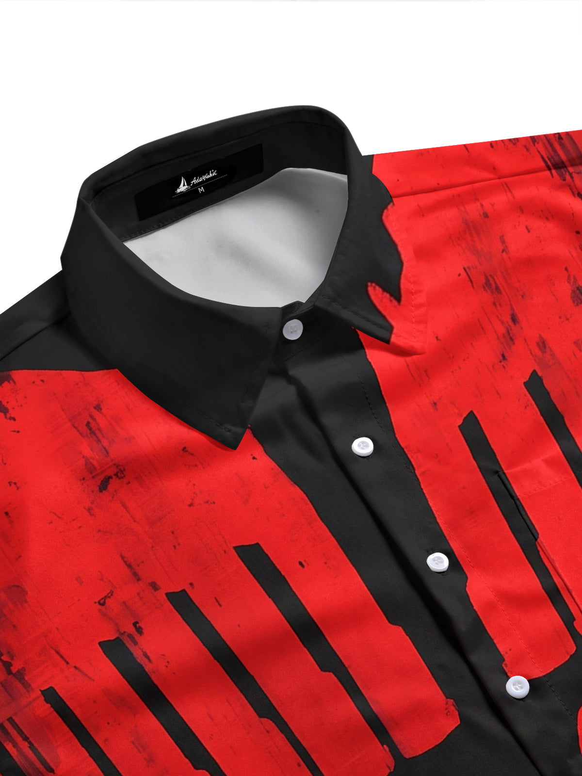 Adaychic Men's Graphic Skull Print Skeleton Design Print Short Sleeve Shirt with Chest Pocket