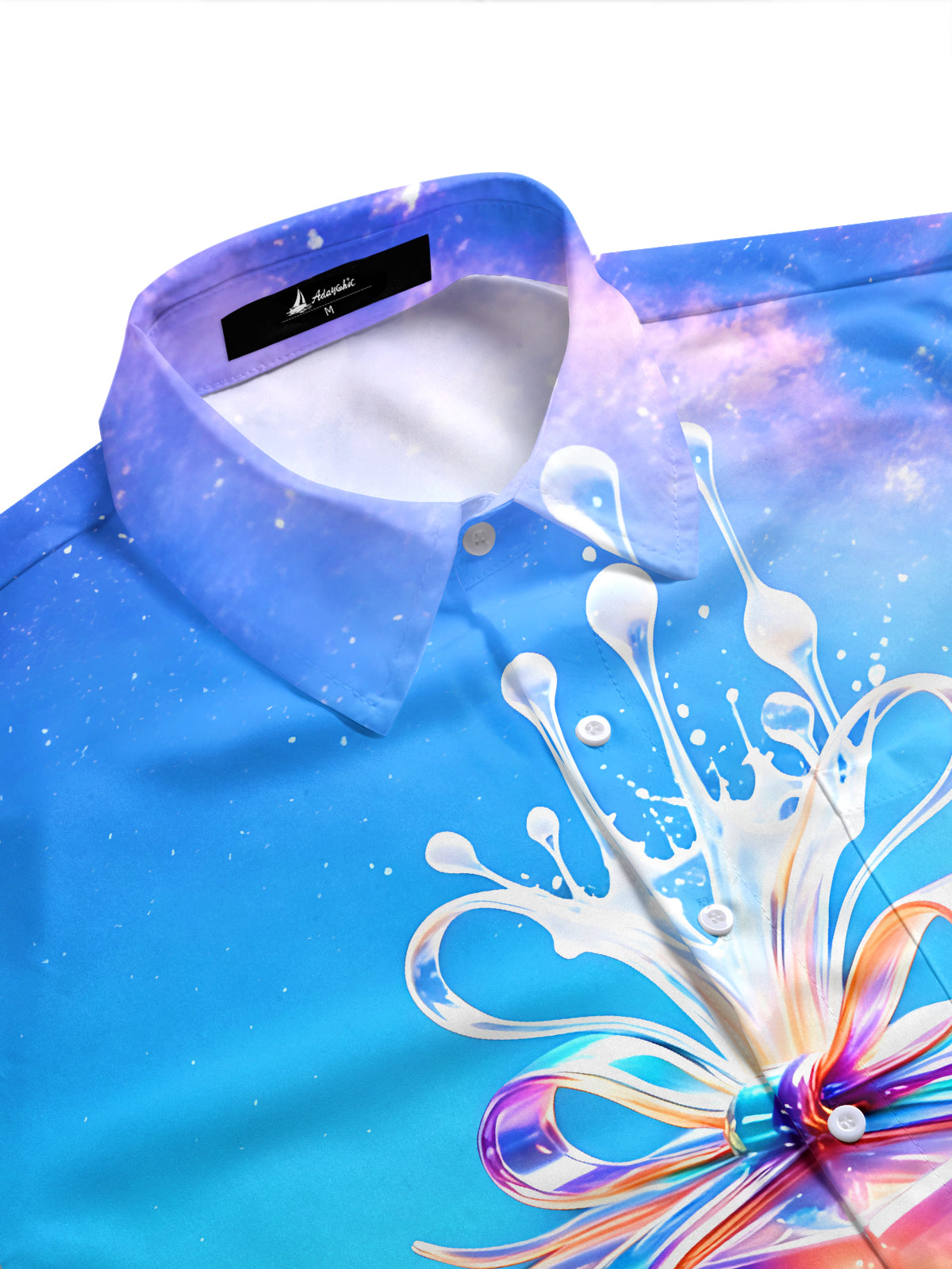 Adaychic Men's Graphic Colorful Gift Box Print Short Sleeve Shirt with Chest Pocket