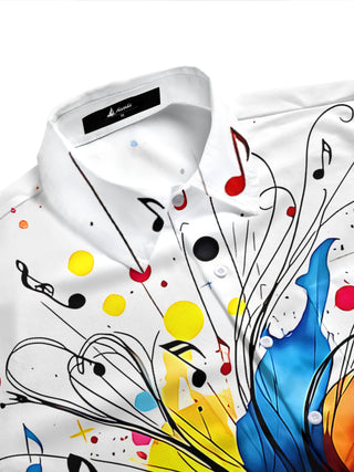 Adaychic Men's Graphic Colorful Butterfly Print Short Sleeve Shirt with Chest Pocket