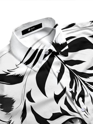 Adaychic Men's Graphic Animal Print Long Sleeve Shirt with Chest Pocket