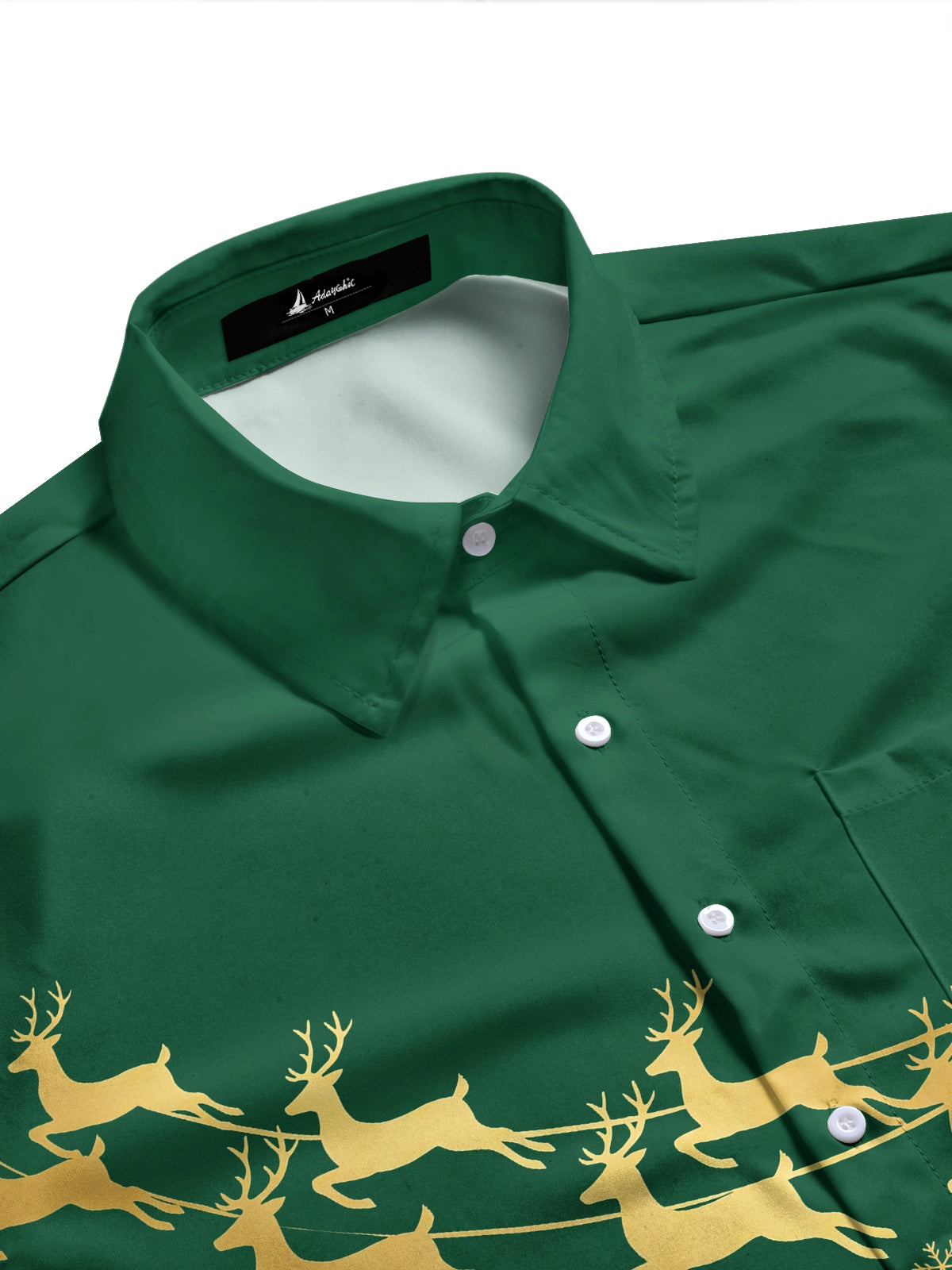 Adaychic Men's Graphic Christmas Print Holiday Print Long Sleeve Shirt with Chest Pocket