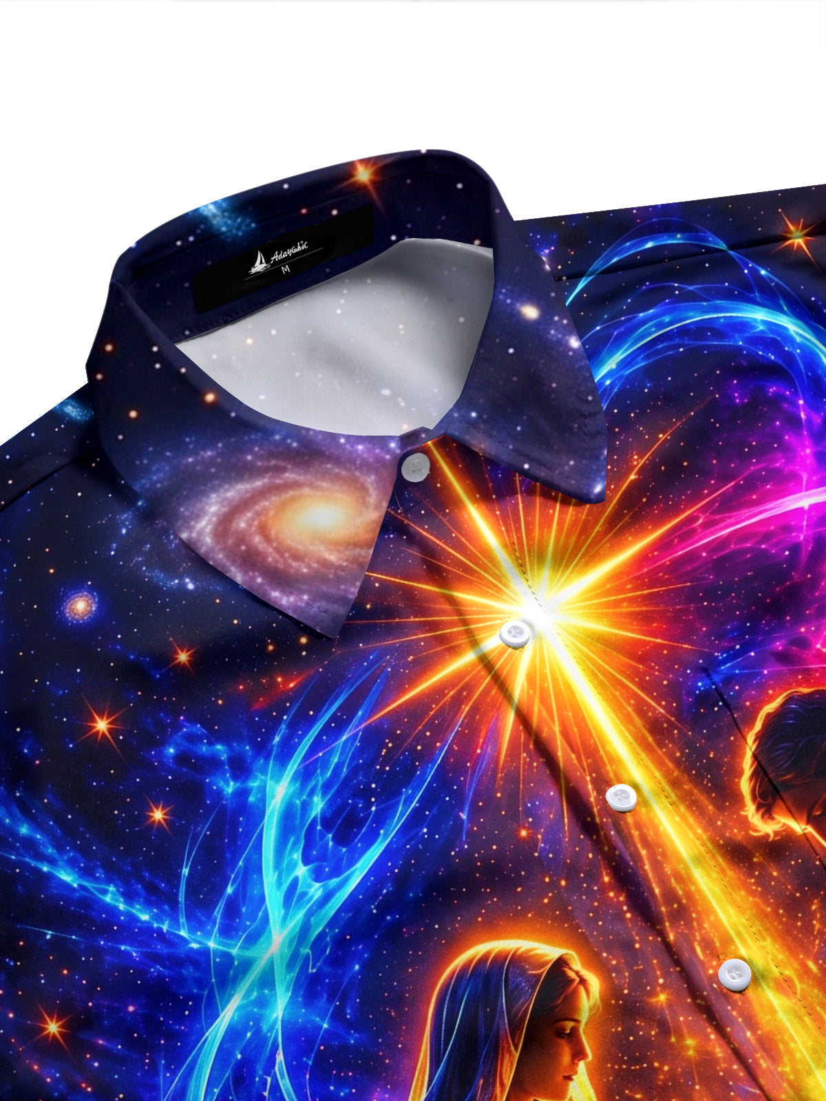 Adaychic Men's Long Sleeve Shirt - Nativity Scene With Mary Joseph And Baby Jesus Print with Chest Pocket