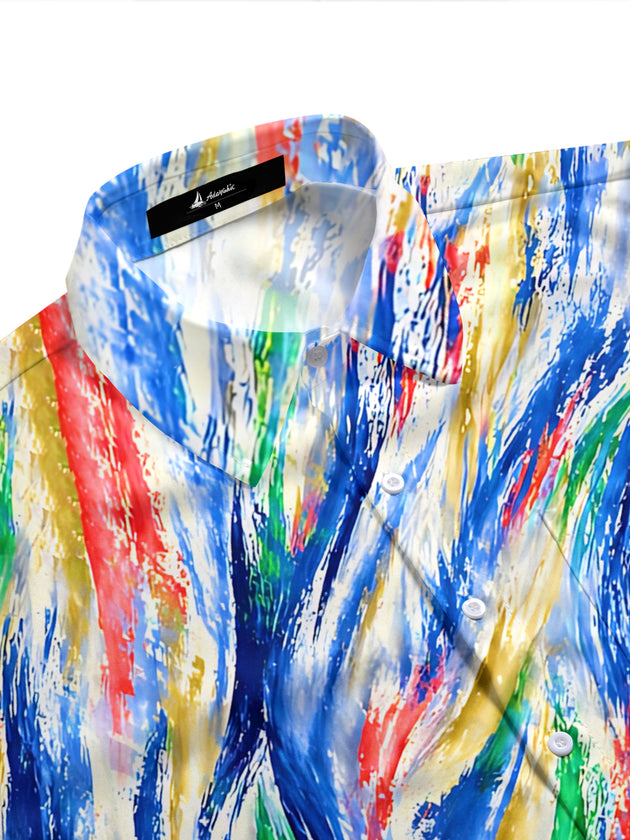 Adaychic Abstract Men's Pocket Short Sleeve Shirts