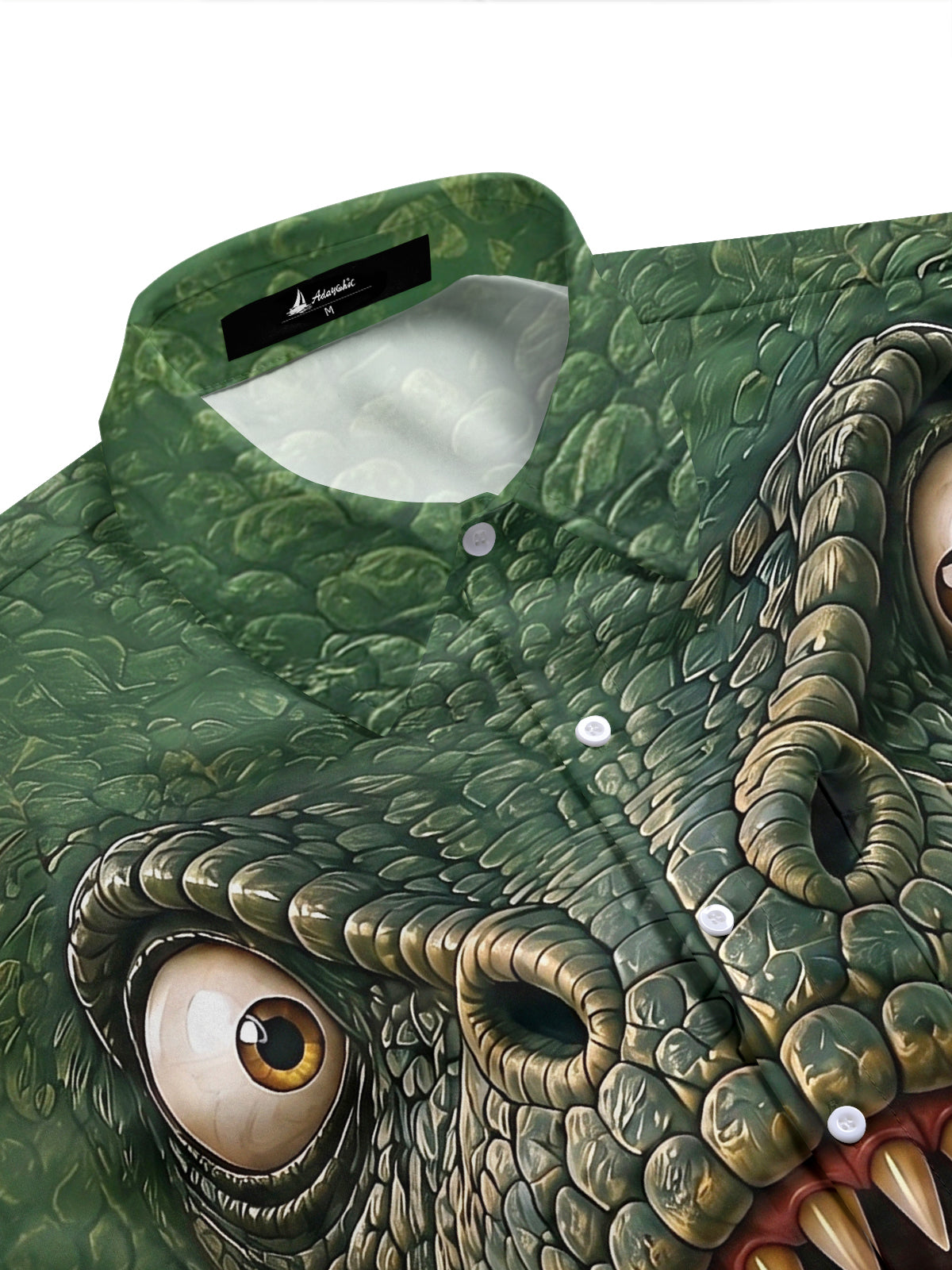 Adaychic Men's Graphic Reptile Print 3D Print Short Sleeve Shirt with Chest Pocket