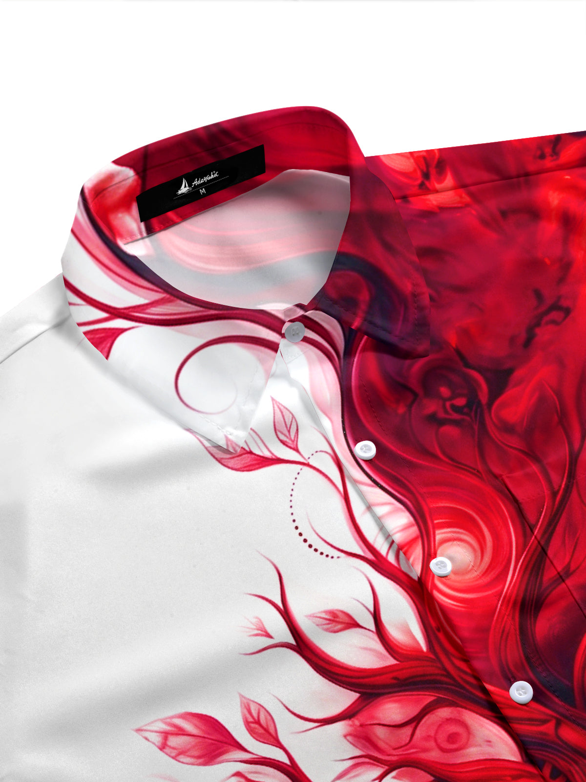 Adaychic Men's Short Sleeve Shirt - Abstract Fluid Tree Of Life With Gears And Swirls Print with Chest Pocket