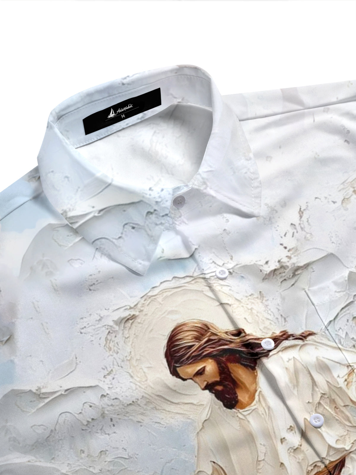 Jesus Print Men's Pocket Short Sleeve Shirts