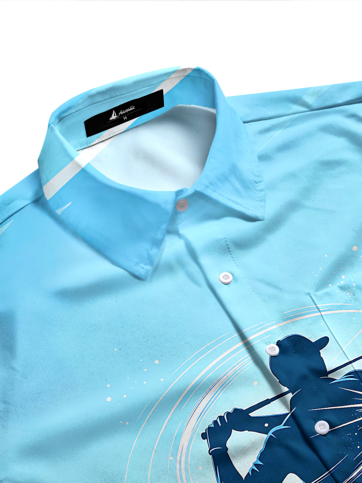 Adaychic Men's Long Sleeve Shirt - Golf Player Silhouette And Winter Animals Print with Chest Pocket
