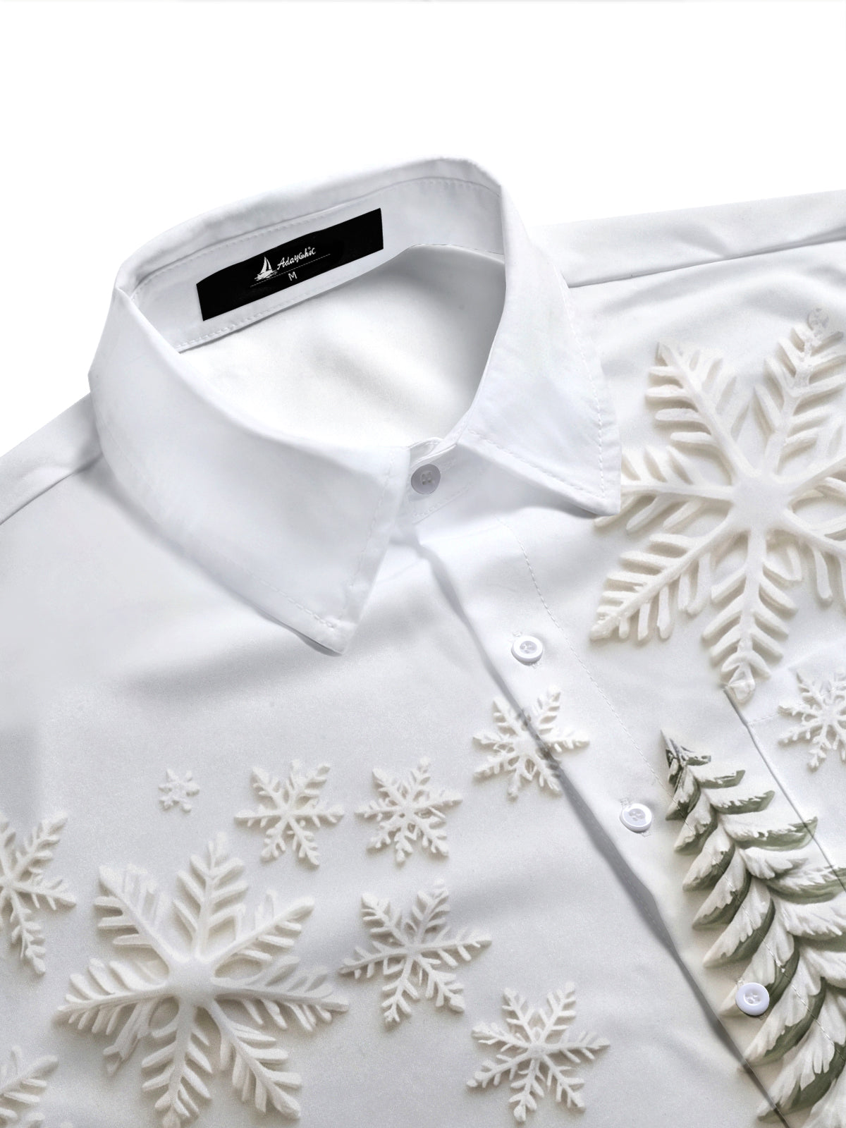Adaychic Men's Graphic Christmas Winter Scene Print Short Sleeve Shirt with Chest Pocket