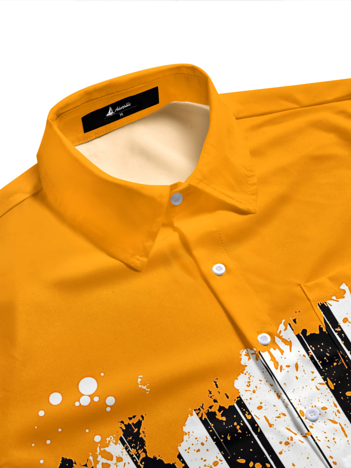 Adaychic Men's Graphic Piano Keys Print Paint Splatter Print Short Sleeve Shirt with Chest Pocket