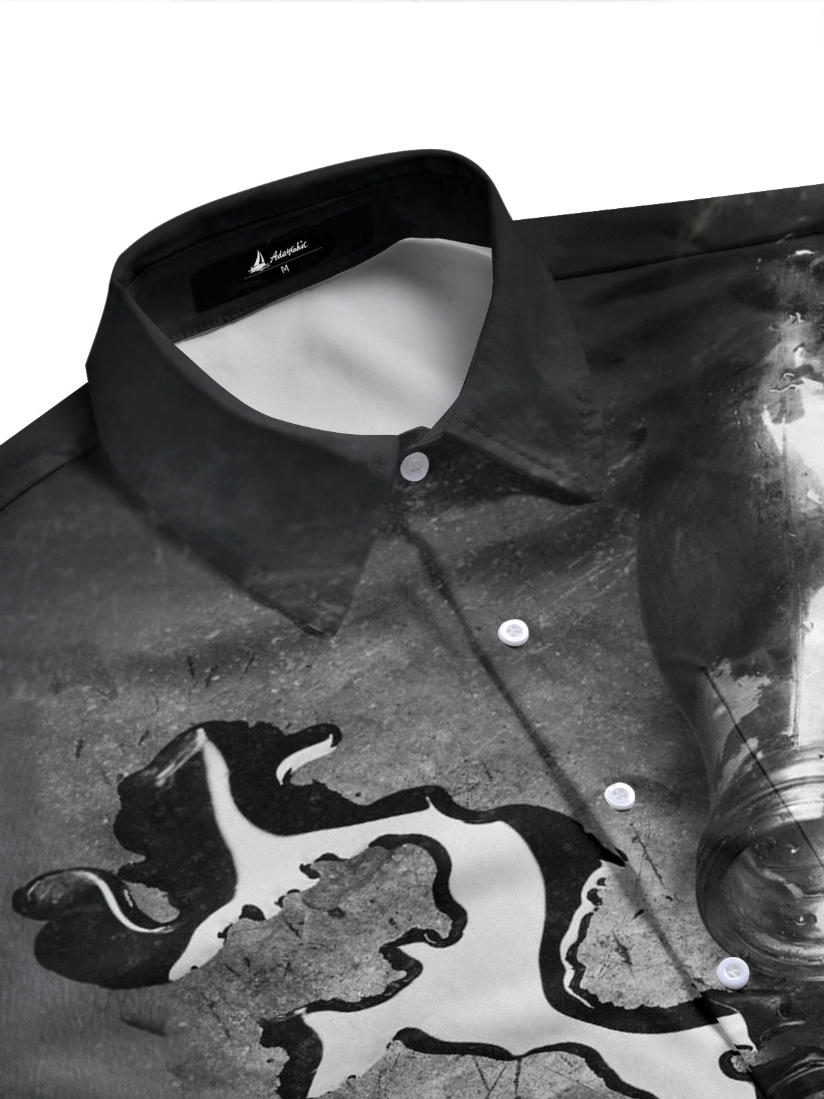 Adaychic Men's Printed Spilled Liquid Print Short Sleeve Shirt with Chest Pocket