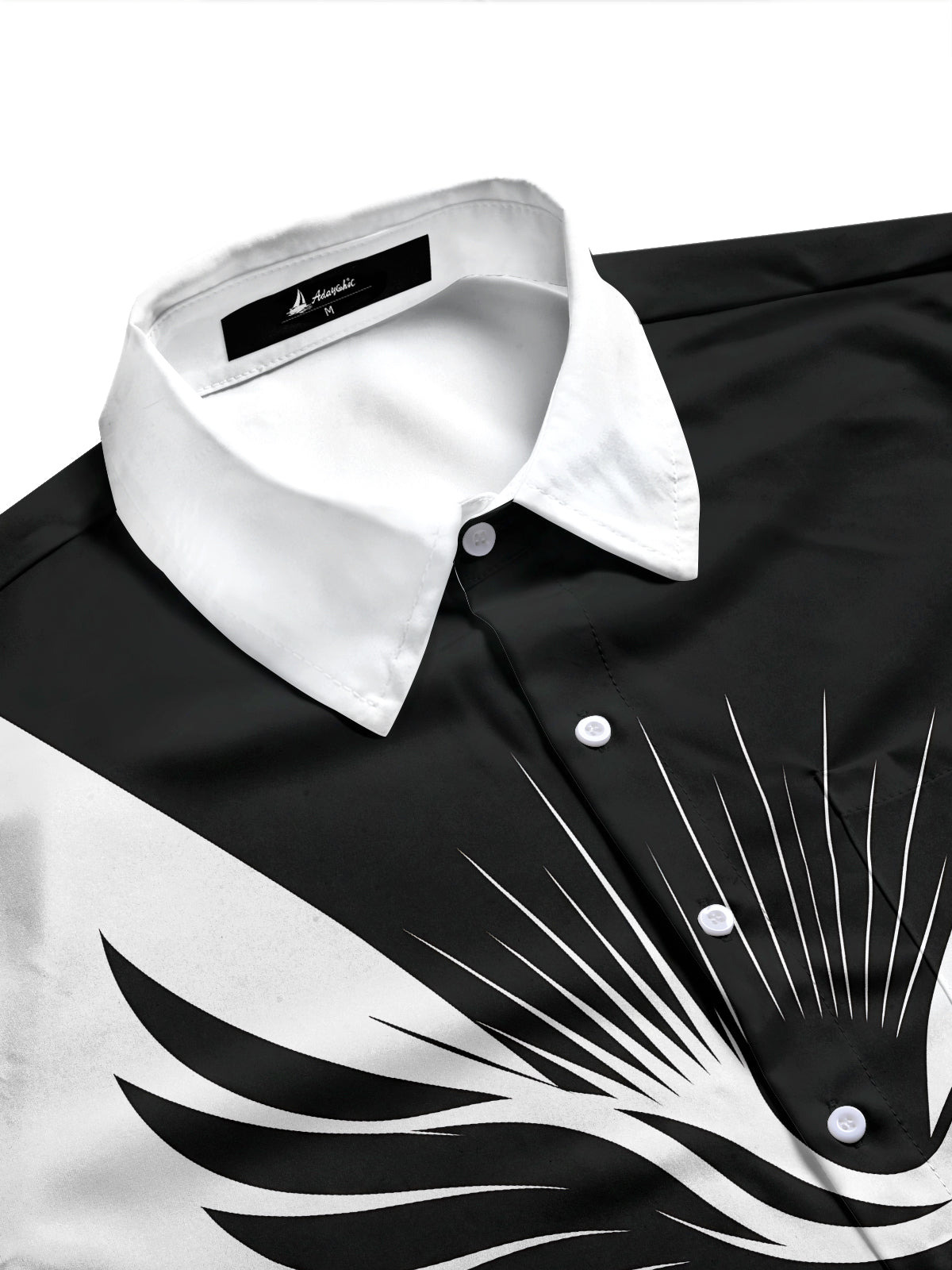 Adaychic Men's Graphic Peace Dove And Cross Print Long Sleeve Shirt with Chest Pocket