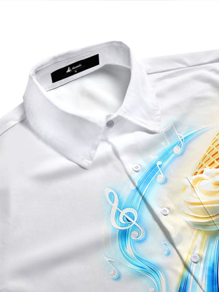 Adaychic Men's Graphic Printed Print Casual Print Short Sleeve Shirt with Chest Pocket
