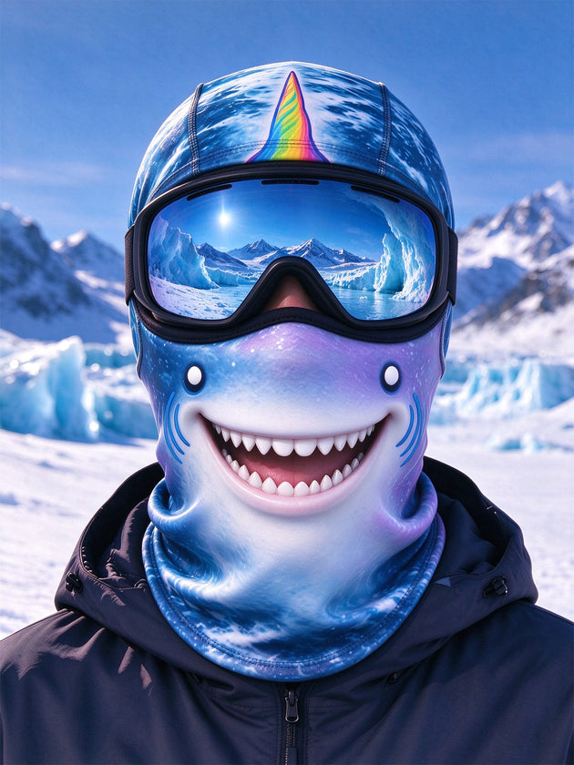 Adaychic Rainbow Unicorn Shark Ski Mask