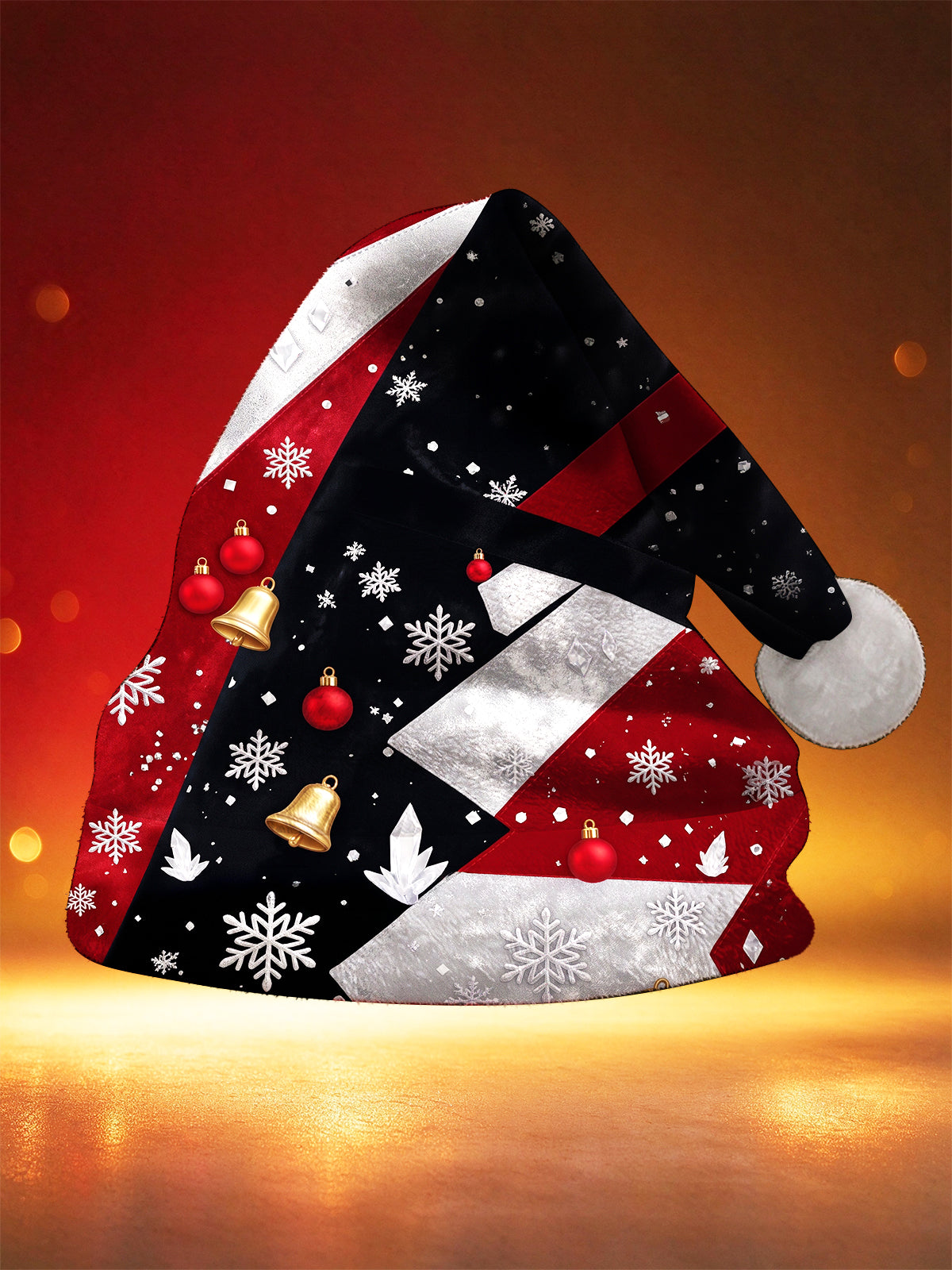 Adaychic Men's Patterned Geometric Christmas Snowflake Bell Hat Print Hat