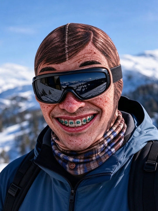 Adaychic Funny Freckled Braces Face Ski Mask