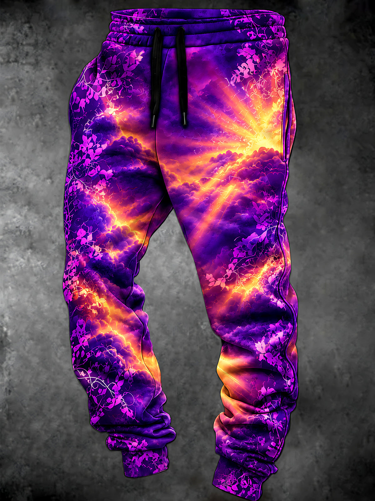 Adaychic Men's Floral Floral Sunset Gradient Print Pants