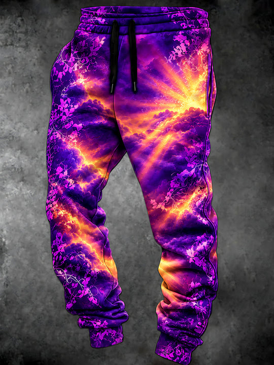Adaychic Men's Floral Floral Sunset Gradient Print Pants