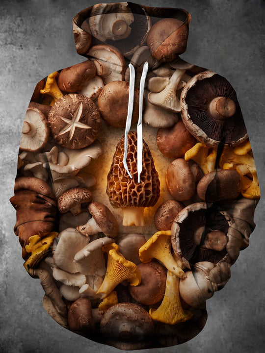 Adaychic Men's Printed Wild Mushroom Collection Print Long Sleeve Hoodie