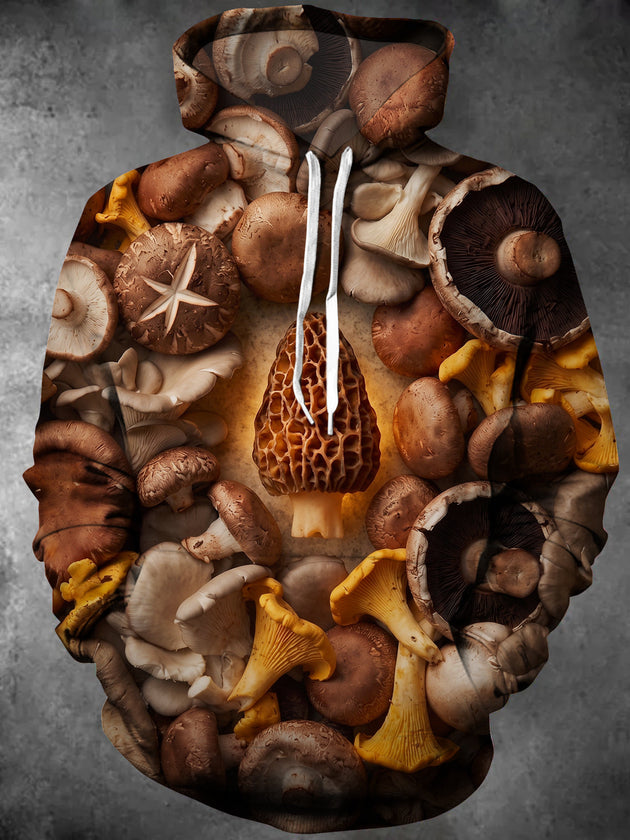 Adaychic Men's Printed Wild Mushroom Collection Print Long Sleeve Hoodie
