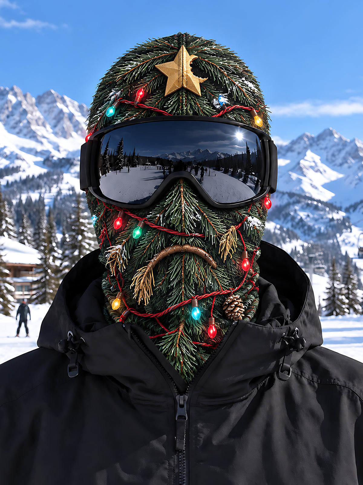 Adaychic Funny Christmas tree Ski Mask