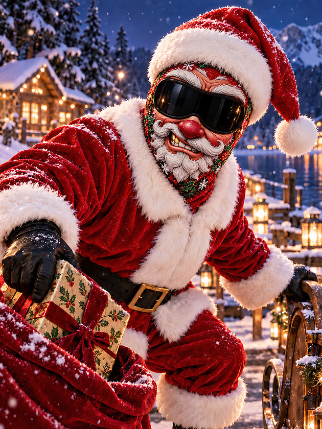 Adaychic Funny Christmas Santa Claus Ski Mask