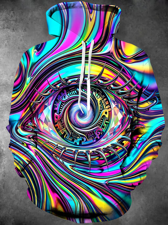 Adaychic Men's Printed Psychedelic Eye Print Long Sleeve Hoodie