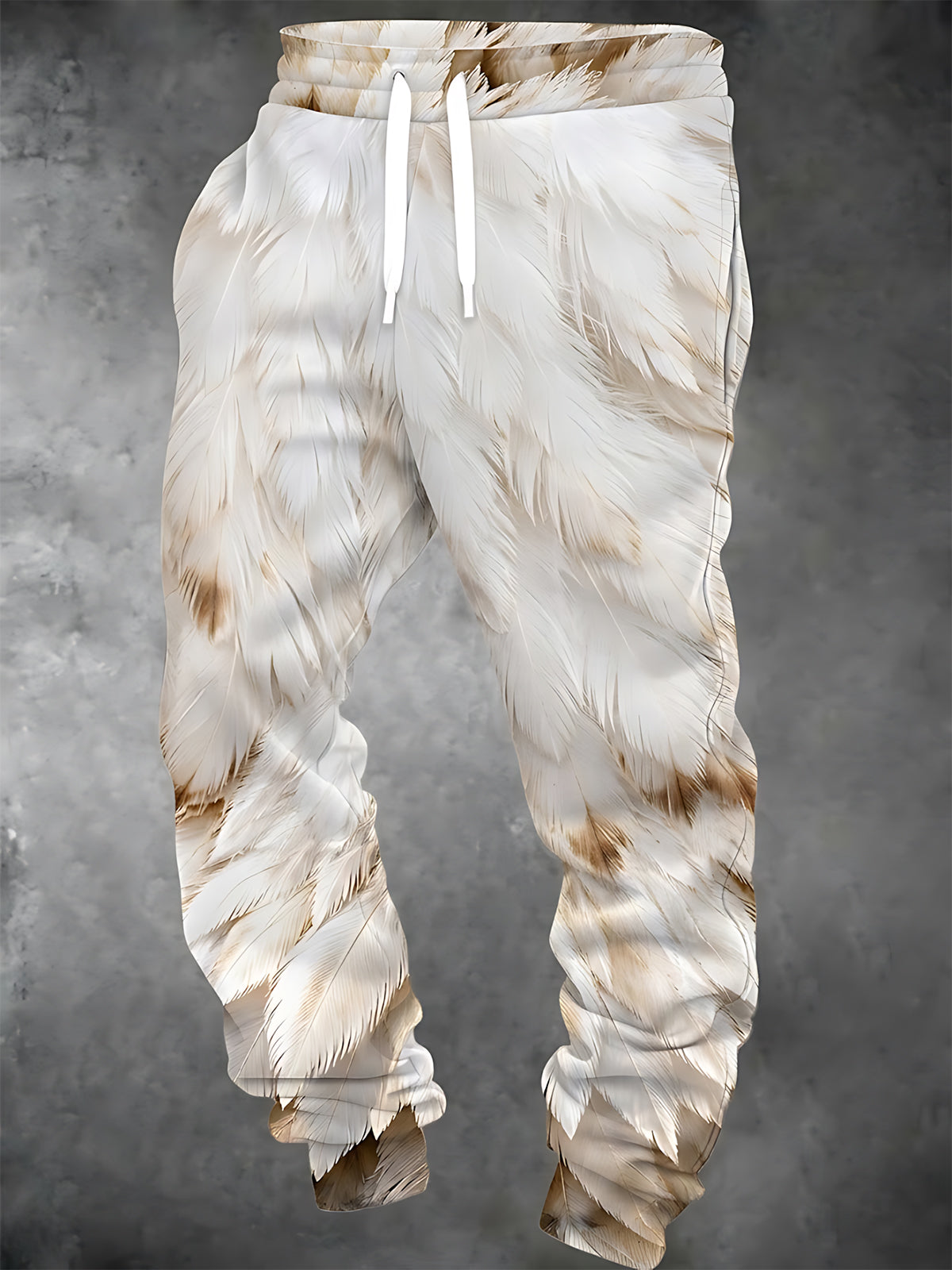 Adaychic Men's Printed Feather Print Pants